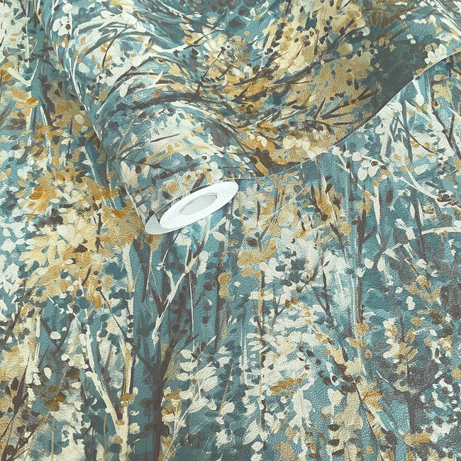 Dutch Wallcoverings Dutch Wallcoverings - FC Arabesque- Verdant Teal - Vliesbehang - 10m x 53cm - 36362