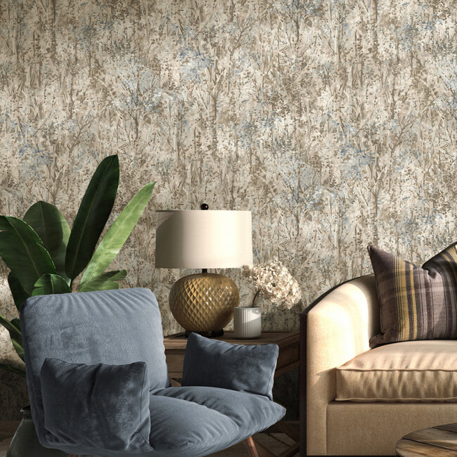 Dutch Wallcoverings Dutch Wallcoverings - FC Arabesque- Verdant Blue - Vliesbehang - 10m x 53cm - 36363