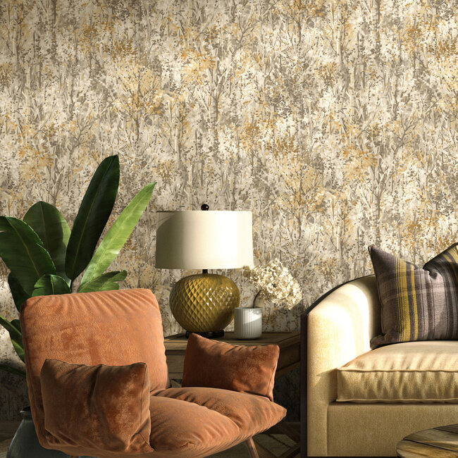 Dutch Wallcoverings Dutch Wallcoverings - FC Arabesque- Verdant Orange - Vliesbehang - 10m x 53cm - 36365