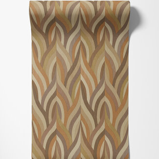 Dutch Wallcoverings Dutch Wallcoverings - FC Arabesque- Arabesque Orange/Mocha - 36373