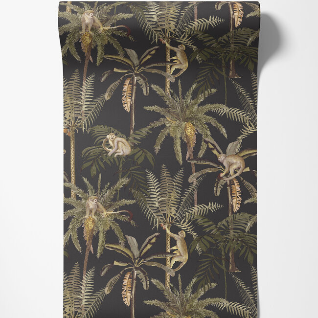 Dutch Wallcoverings Dutch Wallcoverings - FC Arboretum- Ateles Charcoal - Vliesbehang - 10m x 53cm - 91102
