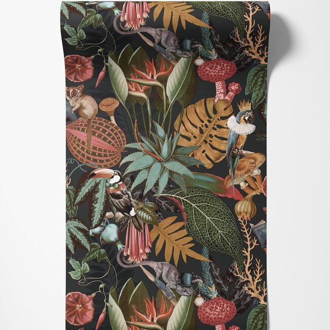 Dutch Wallcoverings Dutch Wallcoverings - FC Arboretum- Reverie Black - Vliesbehang - 10m x 53cm - 91173