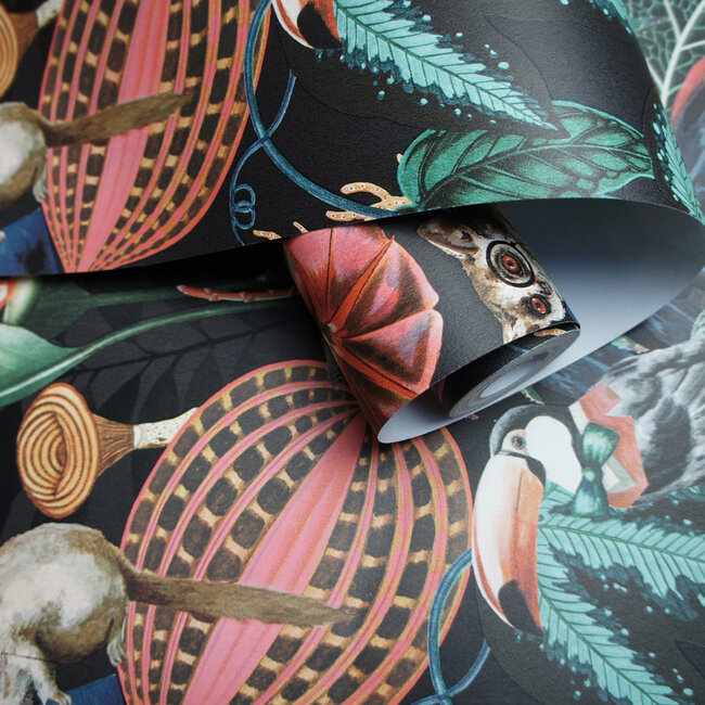 Dutch Wallcoverings Dutch Wallcoverings - FC Arboretum- Reverie Black - Vliesbehang - 10m x 53cm - 91173