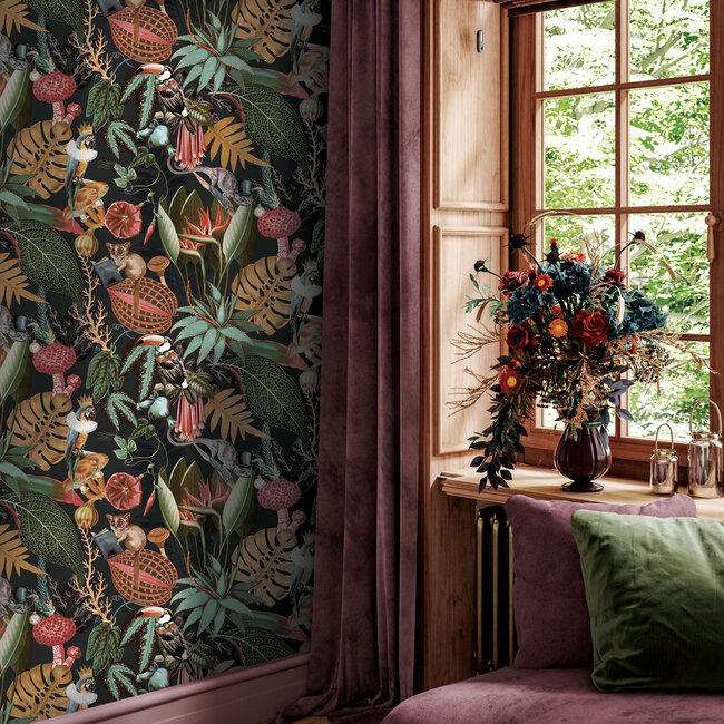 Dutch Wallcoverings Dutch Wallcoverings - FC Arboretum- Reverie Black - Vliesbehang - 10m x 53cm - 91173