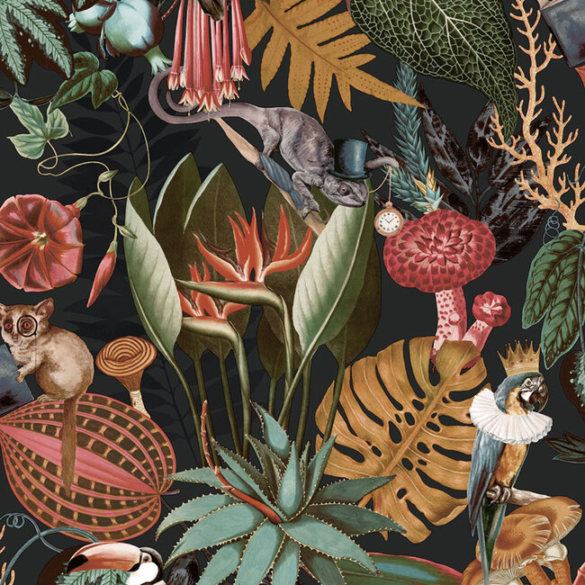 Dutch Wallcoverings Dutch Wallcoverings - FC Arboretum- Reverie Black - Vliesbehang - 10m x 53cm - 91173