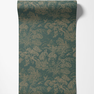 Dutch Wallcoverings Dutch Wallcoverings - FC Arboretum- Natoru Aqua Gold - 91702