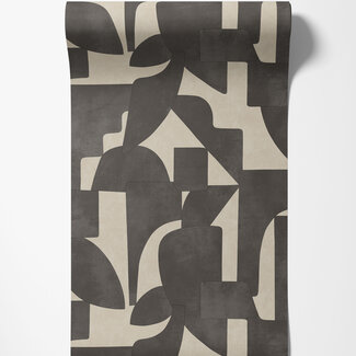 Dutch Wallcoverings Dutch Wallcoverings - FC Arboretum- Linnet Cream Charcoal - 91711