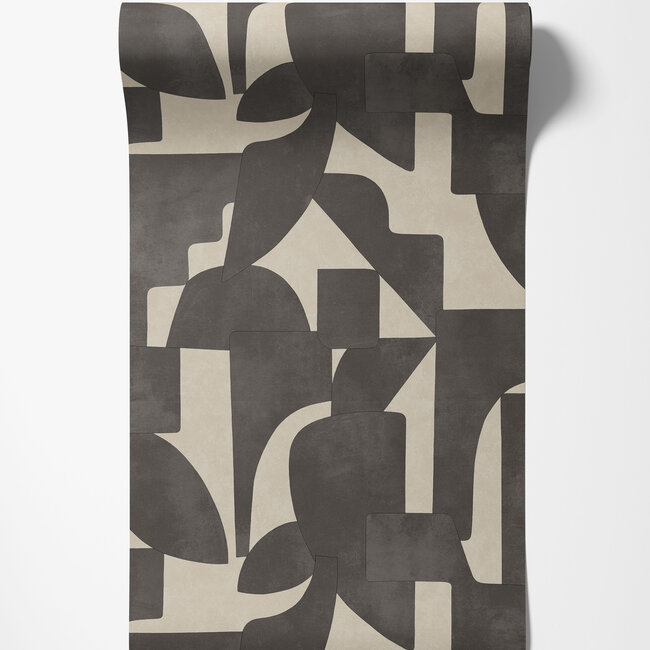 Dutch Wallcoverings Dutch Wallcoverings - FC Arboretum- Linnet Cream Charcoal - Vliesbehang - 10m x 53cm - 91711