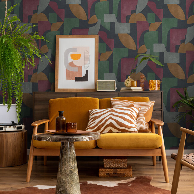 Dutch Wallcoverings Dutch Wallcoverings - FC Arboretum- Linnet Navy Berry - Vliesbehang - 10m x 53cm - 91712