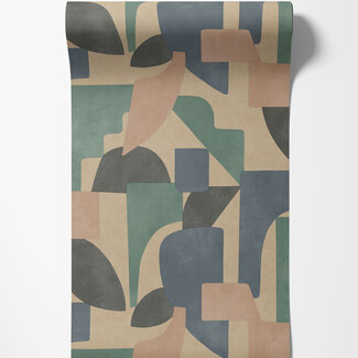 Dutch Wallcoverings Dutch Wallcoverings - FC Arboretum- Linnet Taupe Aqua - 91713