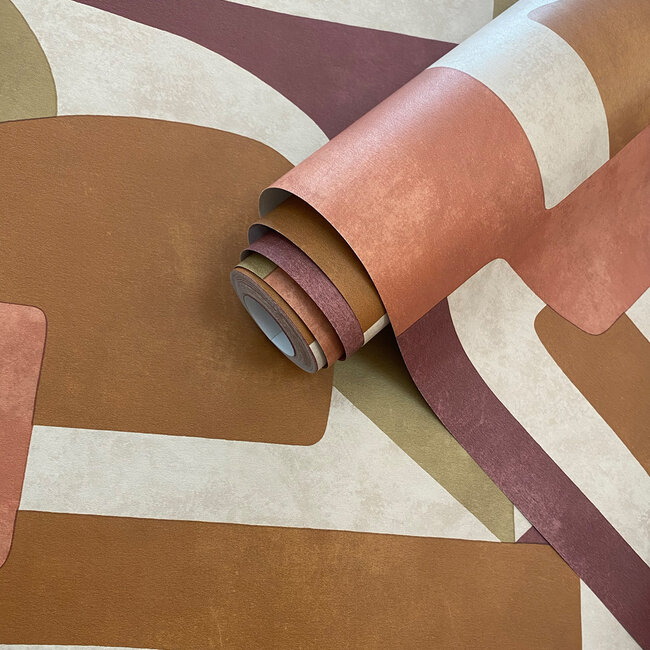 Dutch Wallcoverings Dutch Wallcoverings - FC Arboretum- Linnet Burgundy/Orange - Vliesbehang - 10m x 53cm - 91714