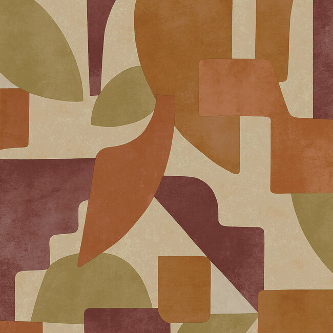 Dutch Wallcoverings Dutch Wallcoverings - FC Arboretum- Linnet Burgundy/Orange - Vliesbehang - 10m x 53cm - 91714