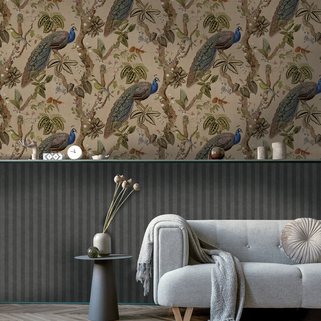 Dutch Wallcoverings Dutch Wallcoverings - FC Arboretum- Cassia Taupe - Vliesbehang - 10m x 53cm - 91740
