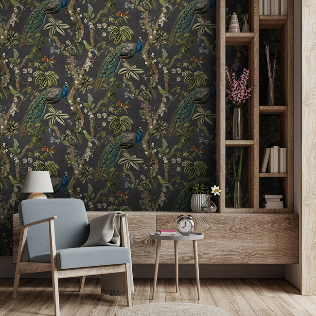 Dutch Wallcoverings Dutch Wallcoverings - FC Arboretum- Cassia Charcoal - Vliesbehang - 10m x 53cm - 91741