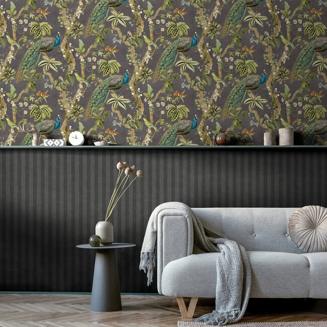Dutch Wallcoverings Dutch Wallcoverings - FC Arboretum- Cassia Charcoal - Vliesbehang - 10m x 53cm - 91741