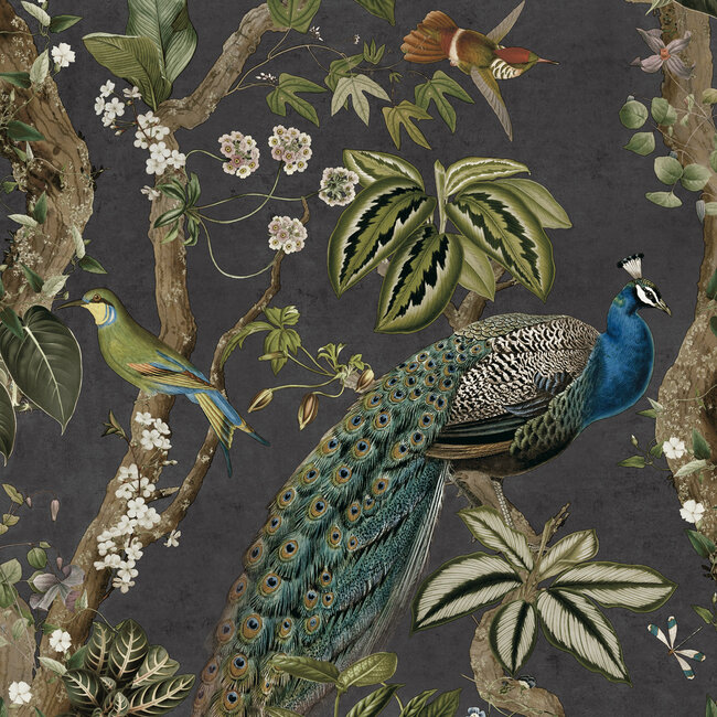 Dutch Wallcoverings Dutch Wallcoverings - FC Arboretum- Cassia Charcoal - Vliesbehang - 10m x 53cm - 91741