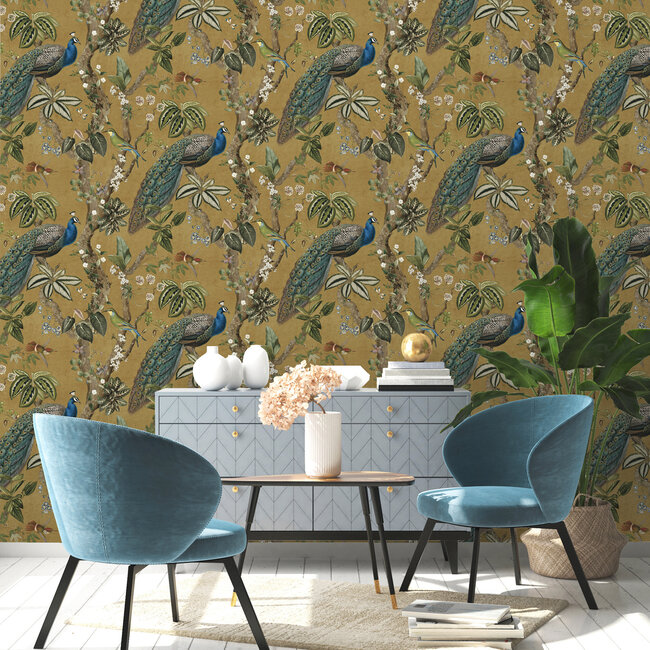 Dutch Wallcoverings Dutch Wallcoverings - FC Arboretum- Cassia Ochre - Vliesbehang - 10m x 53cm - 91743