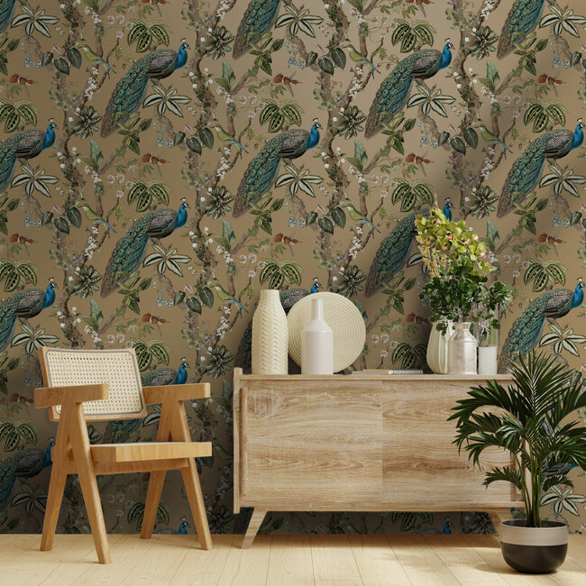Dutch Wallcoverings Dutch Wallcoverings - FC Arboretum- Cassia Gold - Vliesbehang - 10m x 53cm - 91744