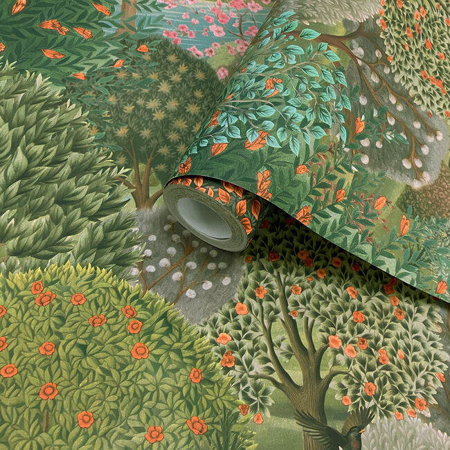Dutch Wallcoverings Dutch Wallcoverings - FC Arboretum- Arboretum Green - Vliesbehang - 10m x 53cm - 91752