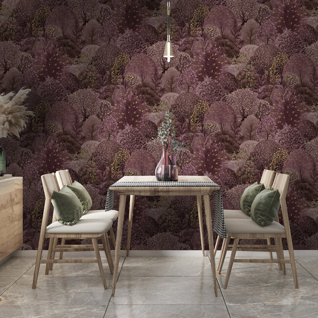 Dutch Wallcoverings Dutch Wallcoverings - FC Arboretum- Arboretum Berry - Vliesbehang - 10m x 53cm - 91753