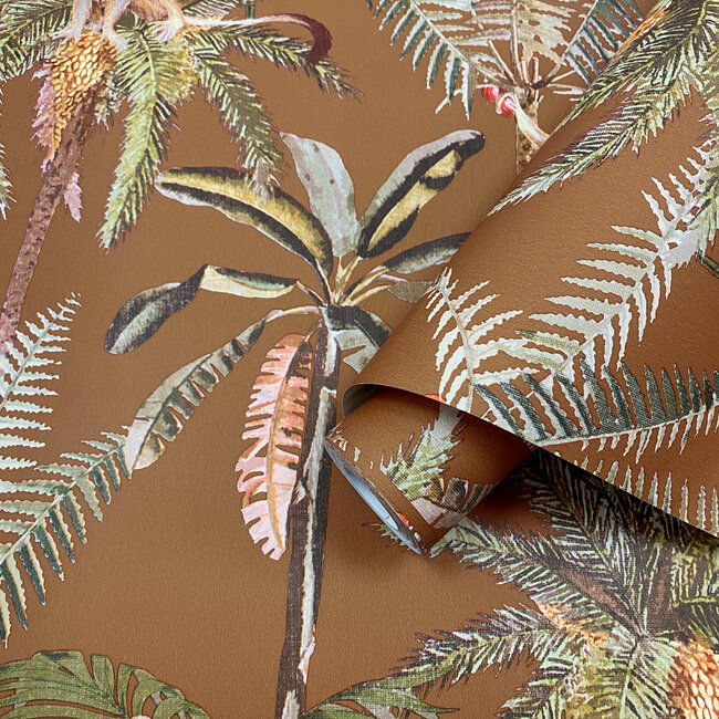 Dutch Wallcoverings Dutch Wallcoverings - FC Arboretum- Ateles Burnt Orange - Vliesbehang - 10m x 53cm - 91761