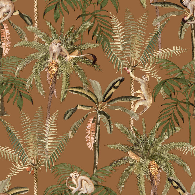 Dutch Wallcoverings Dutch Wallcoverings - FC Arboretum- Ateles Burnt Orange - Vliesbehang - 10m x 53cm - 91761