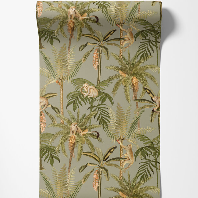 Dutch Wallcoverings Dutch Wallcoverings - FC Arboretum- Ateles Sage - Vliesbehang - 10m x 53cm - 91762
