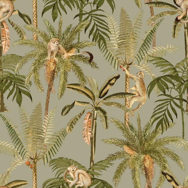 Dutch Wallcoverings Dutch Wallcoverings - FC Arboretum- Ateles Sage - Vliesbehang - 10m x 53cm - 91762