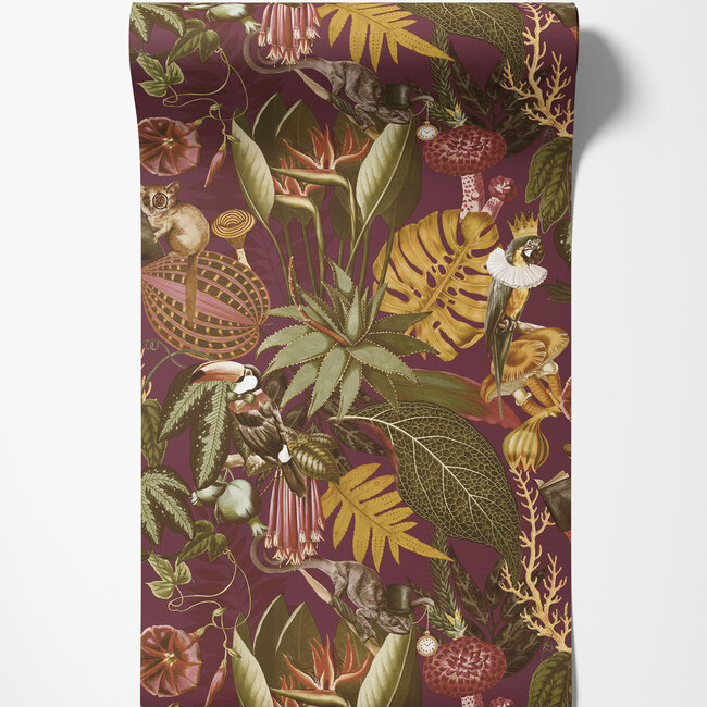 Dutch Wallcoverings Dutch Wallcoverings - FC Arboretum- Reverie Burgundy - Vliesbehang - 10m x 53cm - 91769
