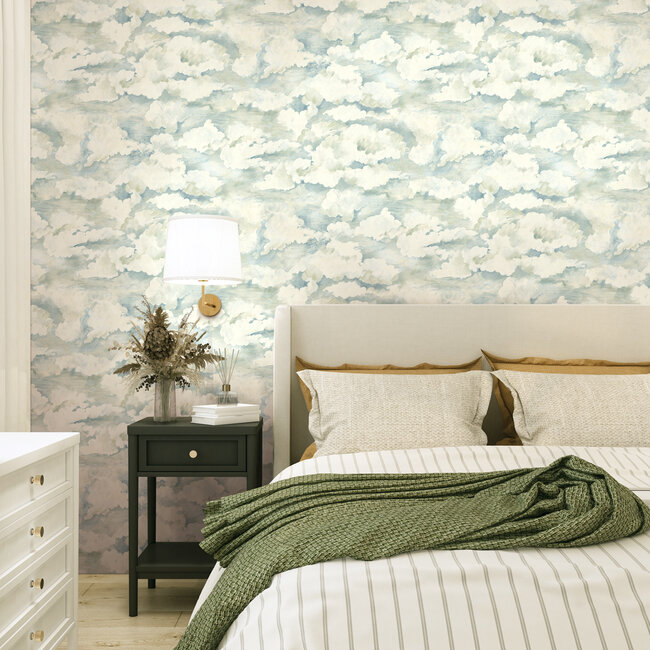 Dutch Wallcoverings Dutch Wallcoverings - FC Arboretum- Sora Soft Aqua - Vliesbehang - 10m x 53cm - 91771