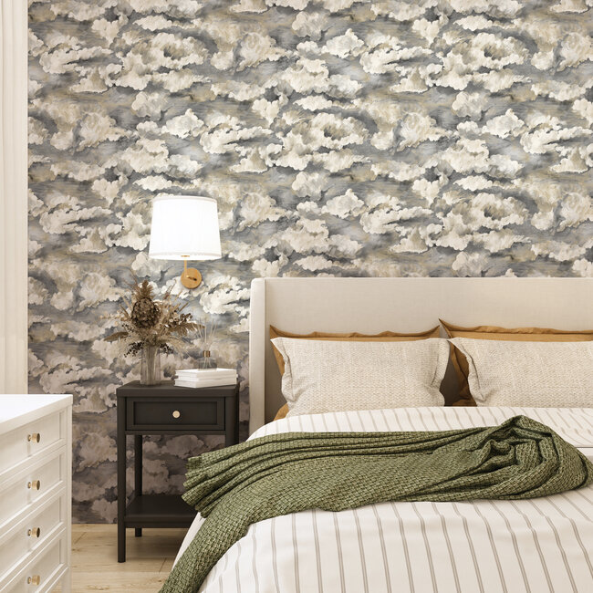 Dutch Wallcoverings Dutch Wallcoverings - FC Arboretum- Sora Charcoal - Vliesbehang - 10m x 53cm - 91773