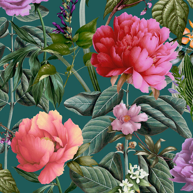 Dutch Wallcoverings Dutch Wallcoverings - FC Arboretum- Botanicus Aqua - Vliesbehang - 10m x 53cm - 99429