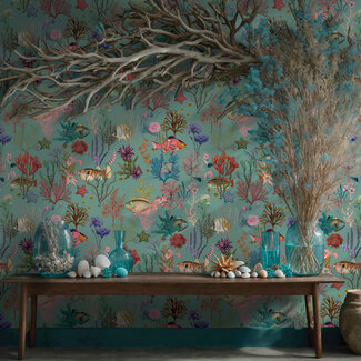 Dutch Wallcoverings Dutch Wallcoverings - FC Arboretum- Cora Soft Aqua - 99430