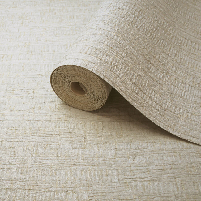 Dutch Wallcoverings Dutch Wallcoverings - FC Eleganza- Ornella Bark Cream - Vinyl op papier - 10m x 53cm - 35270