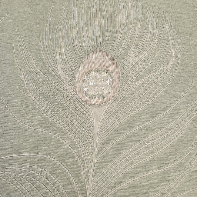 Dutch Wallcoverings Dutch Wallcoverings - FC Eleganza- Pavone Sage - Vinyl op papier - 10m x 53cm - 36240