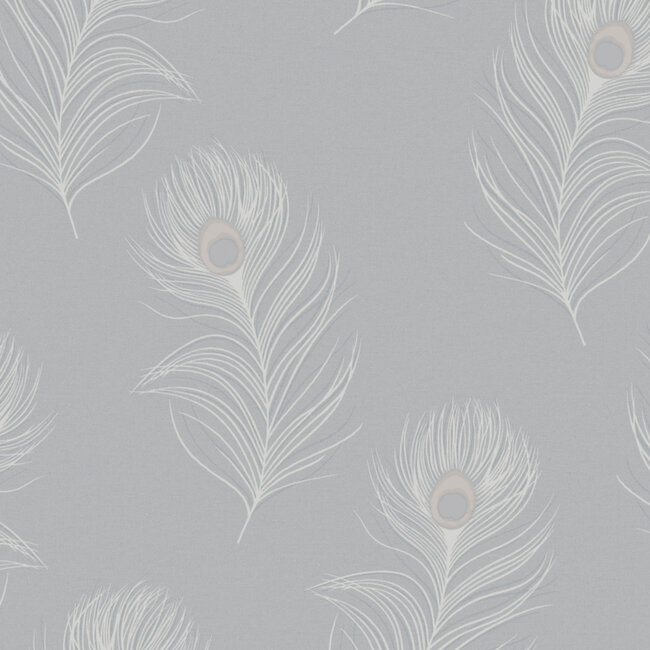 Dutch Wallcoverings Dutch Wallcoverings - FC Eleganza- Pavone Grey - Vinyl op papier - 10m x 53cm - 36241