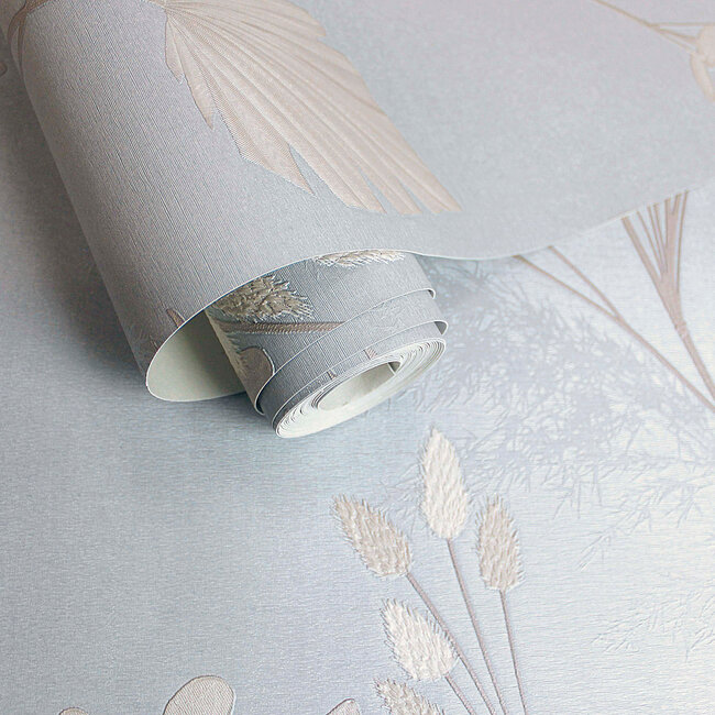 Dutch Wallcoverings Dutch Wallcoverings - FC Eleganza- Amarante Slate Blue - Vinyl op papier - 10m x 53cm - 36252