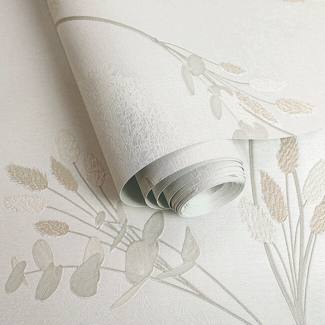 Dutch Wallcoverings Dutch Wallcoverings - FC Eleganza- Amarante Cream - Vinyl op papier - 10m x 53cm - 36253