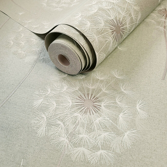 Dutch Wallcoverings Dutch Wallcoverings - FC Eleganza- Allora Sage - Vinyl op papier - 10m x 53cm - 36259