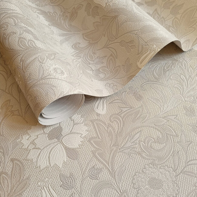 Dutch Wallcoverings Dutch Wallcoverings - FC Eleganza- Bilbury Beige - Vinyl op papier - 10m x 53cm - 36302
