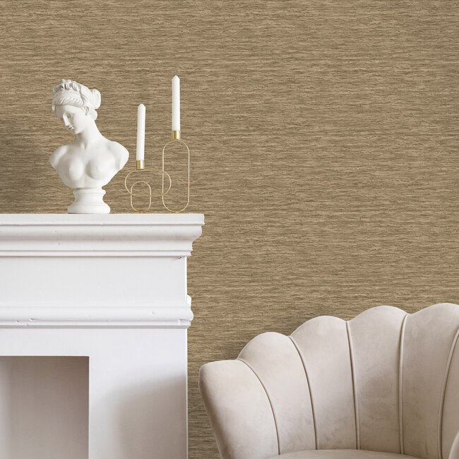 Dutch Wallcoverings Dutch Wallcoverings - FC Eleganza- Ondulato Taupe  - Vinyl op papier - 10m x 53cm - 36392