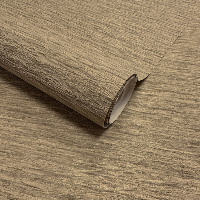 Dutch Wallcoverings Dutch Wallcoverings - FC Eleganza- Ondulato Taupe  - Vinyl op papier - 10m x 53cm - 36392