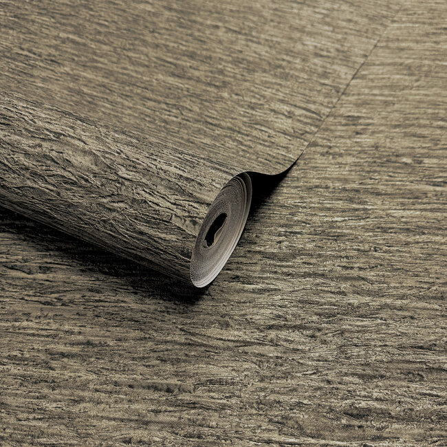 Dutch Wallcoverings Dutch Wallcoverings - FC Eleganza- Ondulato Charcoal - Vinyl op papier - 10m x 53cm - 36394