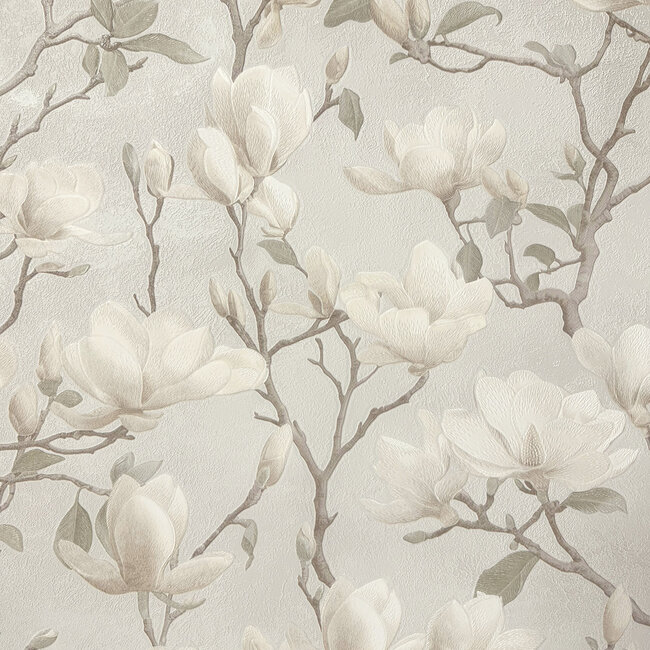Dutch Wallcoverings Dutch Wallcoverings - FC Eleganza- Petalina Cream - Vinyl op papier - 10m x 53cm - 36402