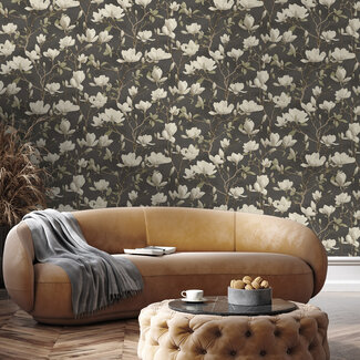Dutch Wallcoverings Dutch Wallcoverings - FC Eleganza- Petalina Charcoal - 36403