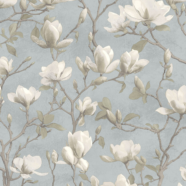 Dutch Wallcoverings Dutch Wallcoverings - FC Eleganza- Petalina Blue - Vinyl op papier - 10m x 53cm - 36404