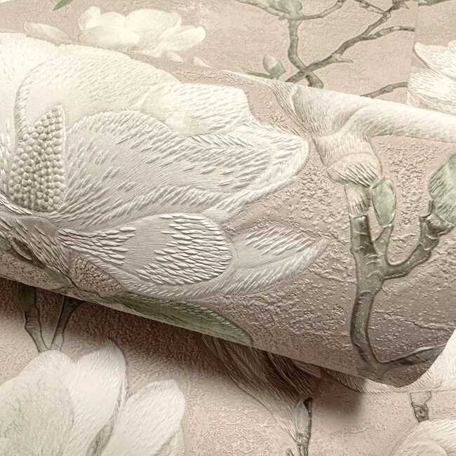 Dutch Wallcoverings Dutch Wallcoverings - FC Eleganza- Petalina Pink - Vinyl op papier - 10m x 53cm - 36405