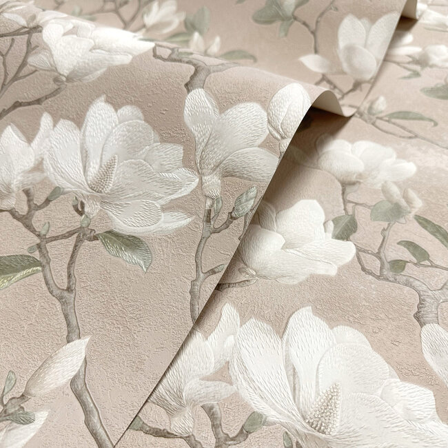 Dutch Wallcoverings Dutch Wallcoverings - FC Eleganza- Petalina Pink - Vinyl op papier - 10m x 53cm - 36405