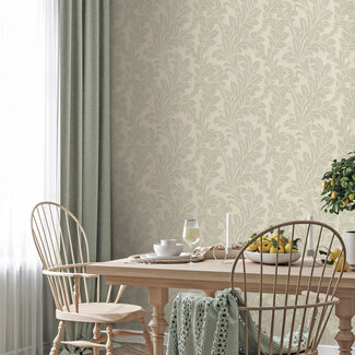 Dutch Wallcoverings Dutch Wallcoverings - FC Eleganza- Acanthus Sage/Cream - 36430