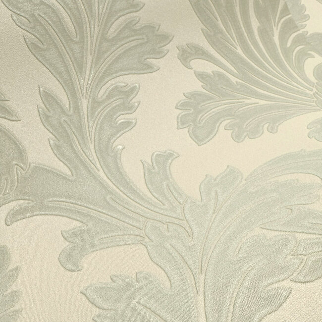 Dutch Wallcoverings Dutch Wallcoverings - FC Eleganza- Acanthus Sage/Cream - Vinyl op papier - 10m x 53cm - 36430